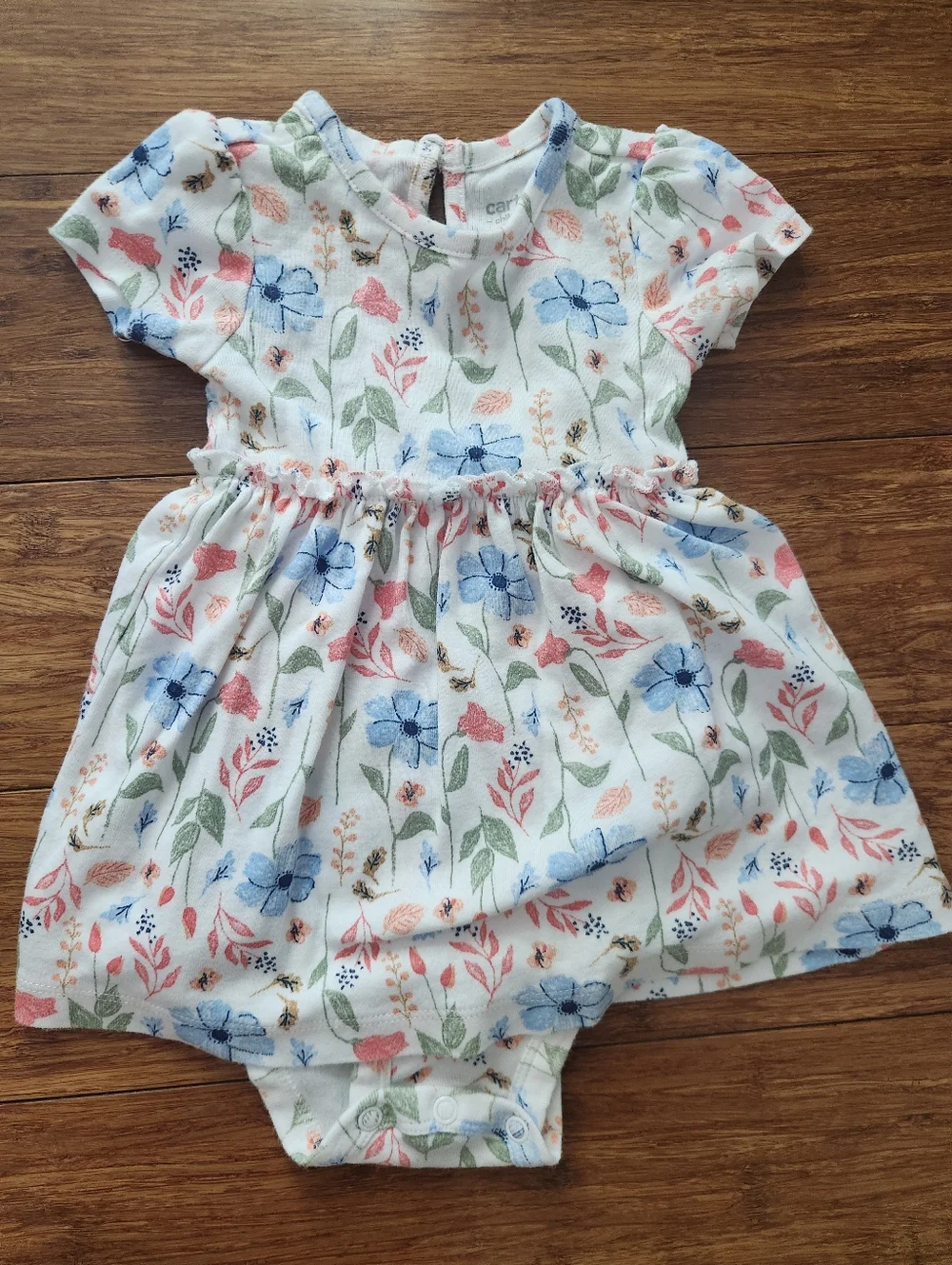 Set Of 3 Baby Girl Summer Outfits- 2 Dresses And 1 Shorts Romper, 6-9 Months